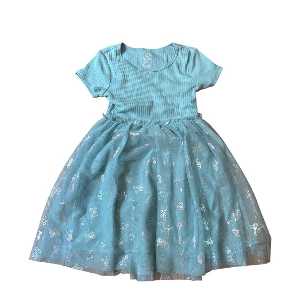 Wonder Nation Tutu Dress Kids Seafoam Green Butterfly Iridescent NWT SIZE 6-6X